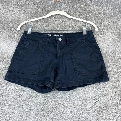 Mossimo Supply Co Mid Rise Midi Shorts Women's Size 0 Black 5-Pocket Rinse Wash - Image 1 of 4