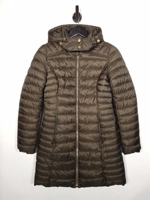 Joules Canterbury Coat Size UK 10 Womens Brown Long Hooded Quilted Puffer Jacket — 第 1/4 张图片