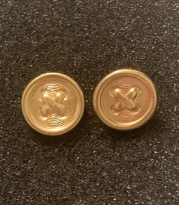 Vtg Cross Pattern Brass Decorative Button Metal Gold Tone (Lot Of 2) - Picture 1 of 5