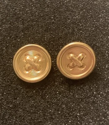 Vtg Cross Pattern Brass Decorative Button Metal Gold Tone (Lot Of 2) - Image 1 of 4