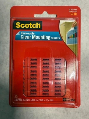 3M 859 Scotch Removable Clear Mounting Squares 35CT - Image 1 of 2