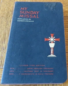 Vintage 1950’s My Sunday Missal Explained Father Stedman Catholic mass book 1956 - Picture 1 of 9