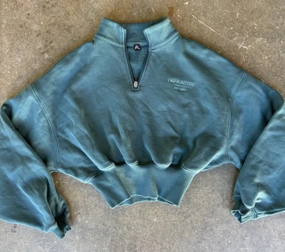 Sudadera corta Oner Active 1/4 cremallera para mujer pequeña verde azulado ropa deportiva ropa de calle Foto 1 de 4