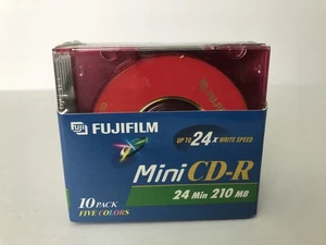 Fujifilm Mini CD-R – 10 Pack Colored Discs – 210MB/24min – Recordable CDs - Picture 1 of 2