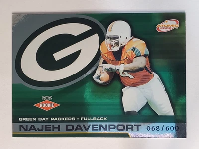 2002 Atomic Non Die Cut #134 Najeh Davenport ~ Green Bay Packer ROOKIE PARALLEL - Image 1 of 3