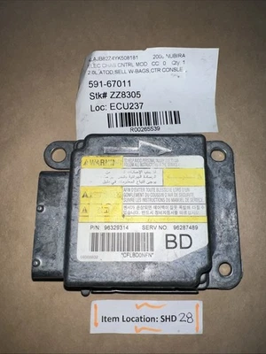 2000 DAEWOO NUBIRA 2.0L SRS BAG CONTROL MODULE 9632314 / 96287489 - Image 1 of 4