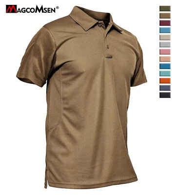 Men's Polo Shirts Short Sleeve Golf Sport Plain T-Shirt Quick Dry Casual Work T - Image 1 of 4