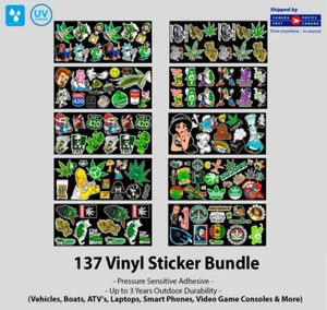 137 Weed Marijuana Cannabis Vinyl Sticker Bundle - Picture 1 of 1