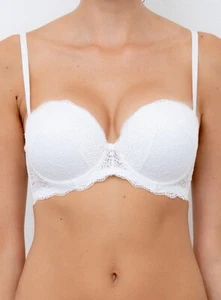 Lace Band Balconette Super Push Up Bra + 2 Sizes Lormar Double Extra - Picture 1 of 16