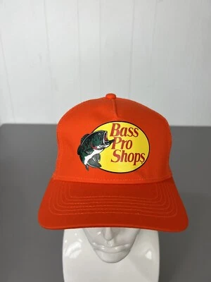 Gorra de béisbol Bass Pro Shops ajustable naranja malla trasera logotipo de puntada clásica Foto 1 de 4