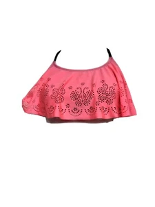 Free Style Girl's NEW Size 12 Pink Ruffle Tankini Top Black / Pink (#h1 - Picture 1 of 5