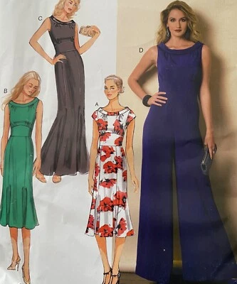 2014 NEW  'BUTTERICK' JUMPSUIT & DRESS SEWING PATTERN B6130 SIZE 14-22 - Image 1 of 2