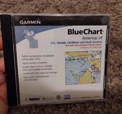 Garmin Blue Chart Americas v9 CD-ROM Electronic Nautical Maps NO CODE INCLUDED - Image 1 of 4