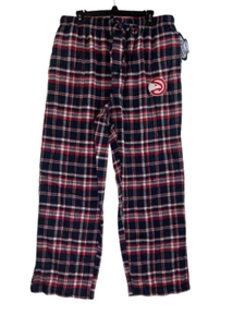 Concepts Sport Men's Atlanta Hawks Ultimate Plaid Flannel Pajama-Navy/Red, Large - Picture 1 of 9