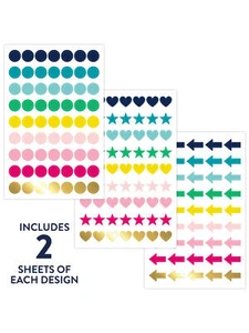 AT-A-GLANCE Simplified by Emily Ley SHAPES STICKER PACK, Set of 6 Sheets - Picture 1 of 8
