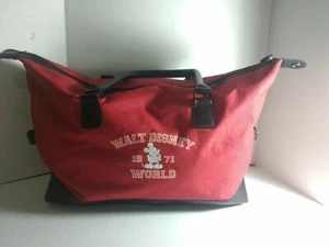 Walt Disney World Resort Parks Mickey Mouse Red Carry On Duffle Bag Faux Leather - Picture 1 of 3