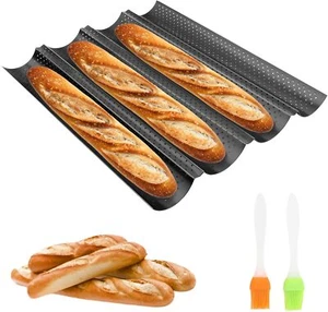 MXTIMWAN Baguette Backform Backblech für Baguette Backform für 4 Baguettes - Bild 1 von 7