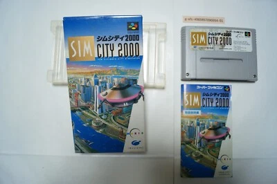 Sim City 2000 1995 Box Manual Nintendo Famicom SNES Japan Vintage Game - Image 1 of 2