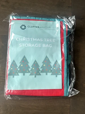 Christmas Tree Storage Bag 50x15x19" Zipper Closure Hand Holds Both Sides Red - Image 1 of 2