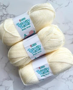 Baby Wool Aran Robin Bonny Babe Cream 3 x 100g Balls Yarn - Picture 1 of 3