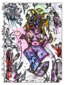 HAPPY GRAVE original PAINTING surreal art rare :  "ANGEL 001" - Picture 1 of 1