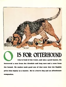Vintage Otterhound Dog Print Letter O Alphabet ABC Print Wall Art 6053o - Picture 1 of 1