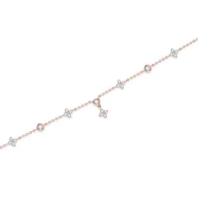 1ct Bracelet 18K Rose Gold Diamond Test Pass Lab-Created VVS1/D/Excellent - Image 1 of 3