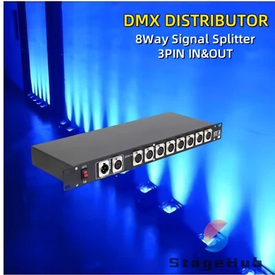8 Way DMX Distributor for Stage Lighting Singal Splitter dmx512 Signal Amplifier - Image 1 of 4