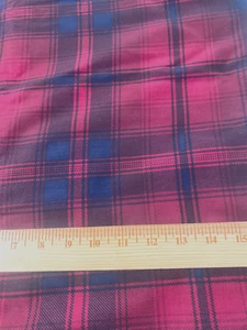 Joan Kessler(Concord Fabrics) burgundy & dark blue plaid fabric 2 yards 14"x 45" - Picture 1 of 2
