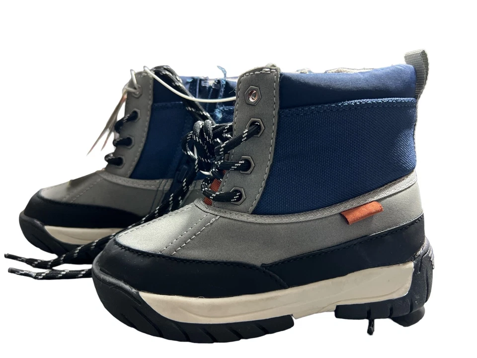 Botas de Invierno Zara Niño Pequeño Azul Marino Gris Nieve Talla 8 Nuevas con Etiquetas Foto 1 de 4