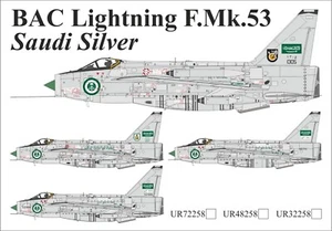 UpRise Decals UR72258 - DECAL BAC Lightning Mk.53 Saudi Silver  1/72 - Picture 1 of 6