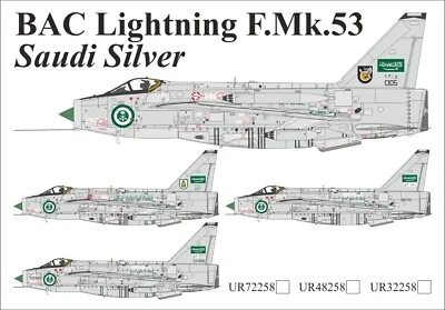 UpRise Decals UR72258 - DECAL BAC Lightning Mk.53 Saudi Silver  1/72 - Image 1 of 4