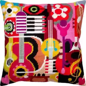DIY Needlepoint Kit "Musical dreams" Tapestry Pillow Cover Printed Canvas - Picture 1 of 3