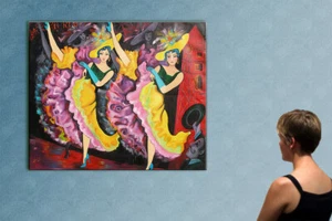 57 Zoll - MOULIN ROUGE__ ORIGINAL Gemälde Öl auf Leinwand von ANNA! - Bild 1 von 6