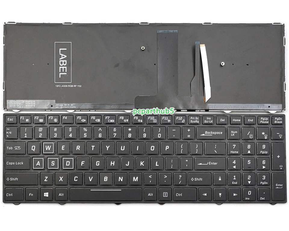 New Clevo P950RF P960RC P960RD P960RF P960EN P960RN Laptop Keyboard US Backlit - Image 1 of 3