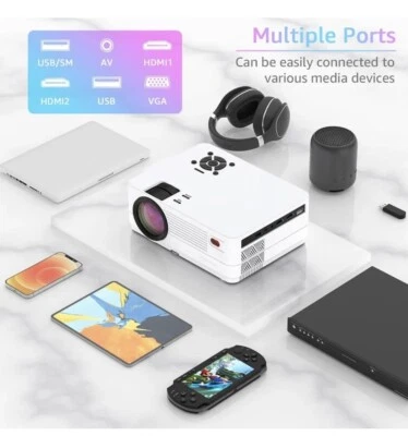 Roconia 5G WiFi Bluetooth Nativ 1080P 9800LM FHD 4k Movie Projector Q6 & Screen - Image 1 of 4