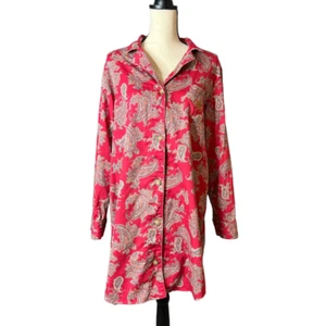 Lauren Ralph Lauren Shirt Dress in Red Green Multicolored Paisley Print Size XL - Picture 1 of 5