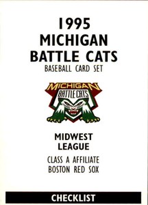 1995 Michigan Battle Cats Team Issue #NNO Cover Card CL - NM Baseball Card