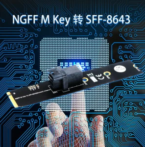 M.2 Module with Mini-SAS HD 36-Pin Connector for U.2 NVMe SSD (Upward miniSAS) - Afbeelding 1 van 7