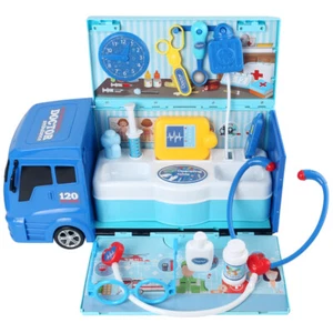 Kids Ambulance Toy Car Portable Nurse Doctor Pretend Playset For Birthday Gift - Picture 1 of 13