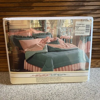 Vintage JCPenney Color Forum No Iron Percale White Full Flat Smooth Touch Sheet - Image 1 of 4