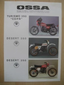 FOLLETO CATALOGO MOTO OSSA COPA - DESERT 250/350. ORIGINAL ESPAÑOL. AÑOS 70. Nº1 - Picture 1 of 8