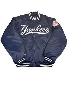 Majestic Authentic Men's New York NY Yankees Baseball Bomber Jacket Blue Size XL