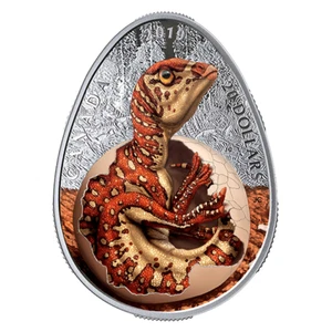 20 dólares Canada's Hatching Hadrosaurio Hadrosaurio Canadá 1 oz plata PP 2019 - Imagen 1 de 4
