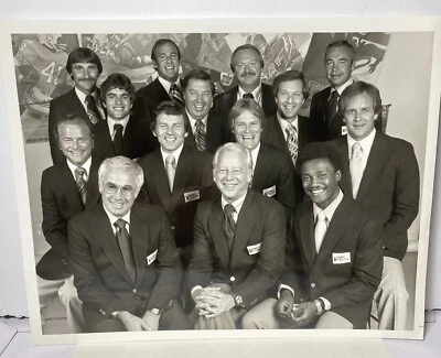 Football NBC TV Sports Commentators  Natl League Sundays 1978 Kickoff 9x7 B&W - Image 1 of 4