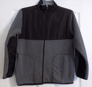 Boy's Old Navy Black And Gray Zip Up Jacket Size 10-12 Polyester Long Sleeve - Picture 1 of 5