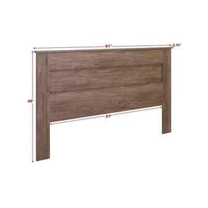 King Size Headboard Only Farmhouse Smooth Sleek Design Modern Country Muted Gray - Picture 1 of 24