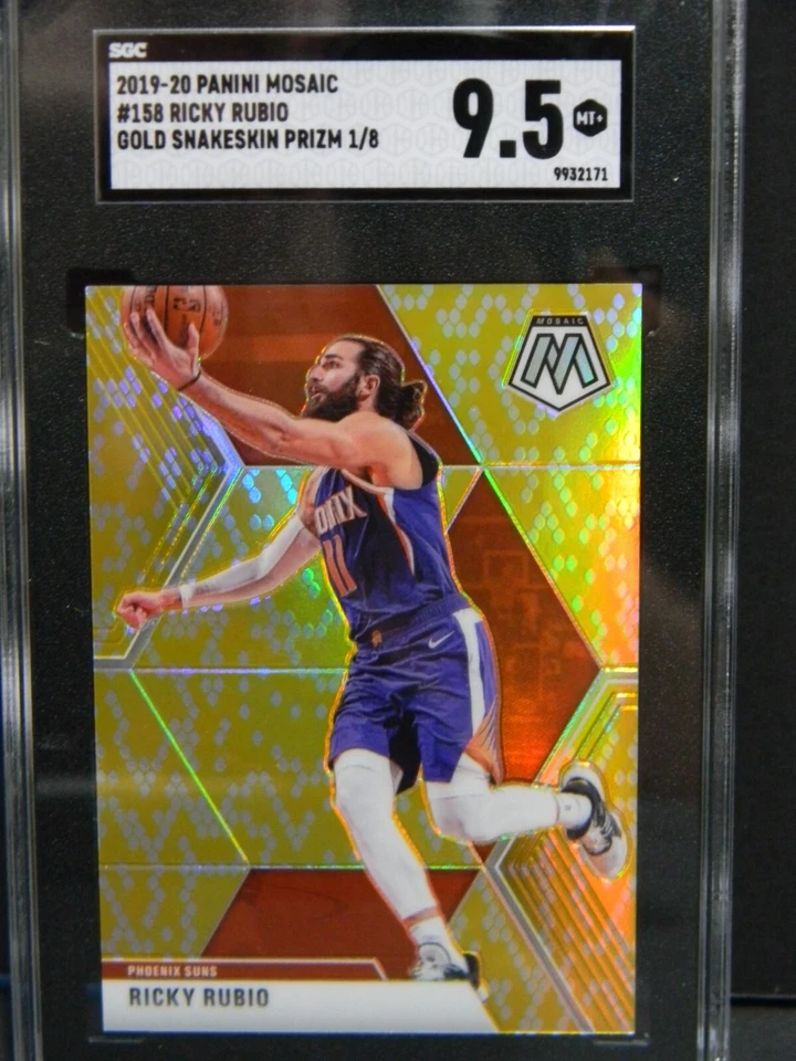 2019-20 PANINI MOSAIC KOBE CAREER GOLD SNAKESKIN RICKY RUBIO 1/8 SGC 9.5 SSP - Image 1 of 1
