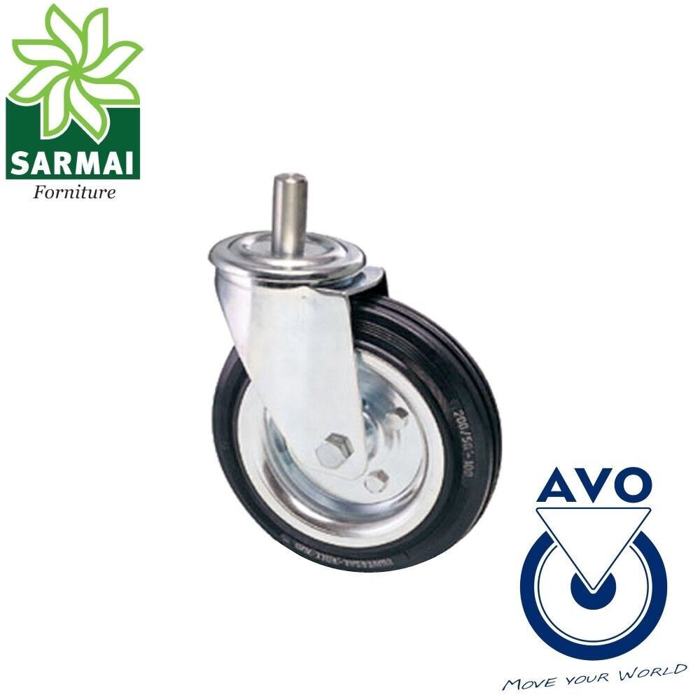 Set 2 Ruote Girevoli Wiltec - Antiforatura, 220x58 Mm, 100 Kg/Ruota, Con Piastra