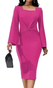 Elegant Dresses for Women Sexy Church Long Ruffles Sleeve Size XXL - Picture 1 of 5